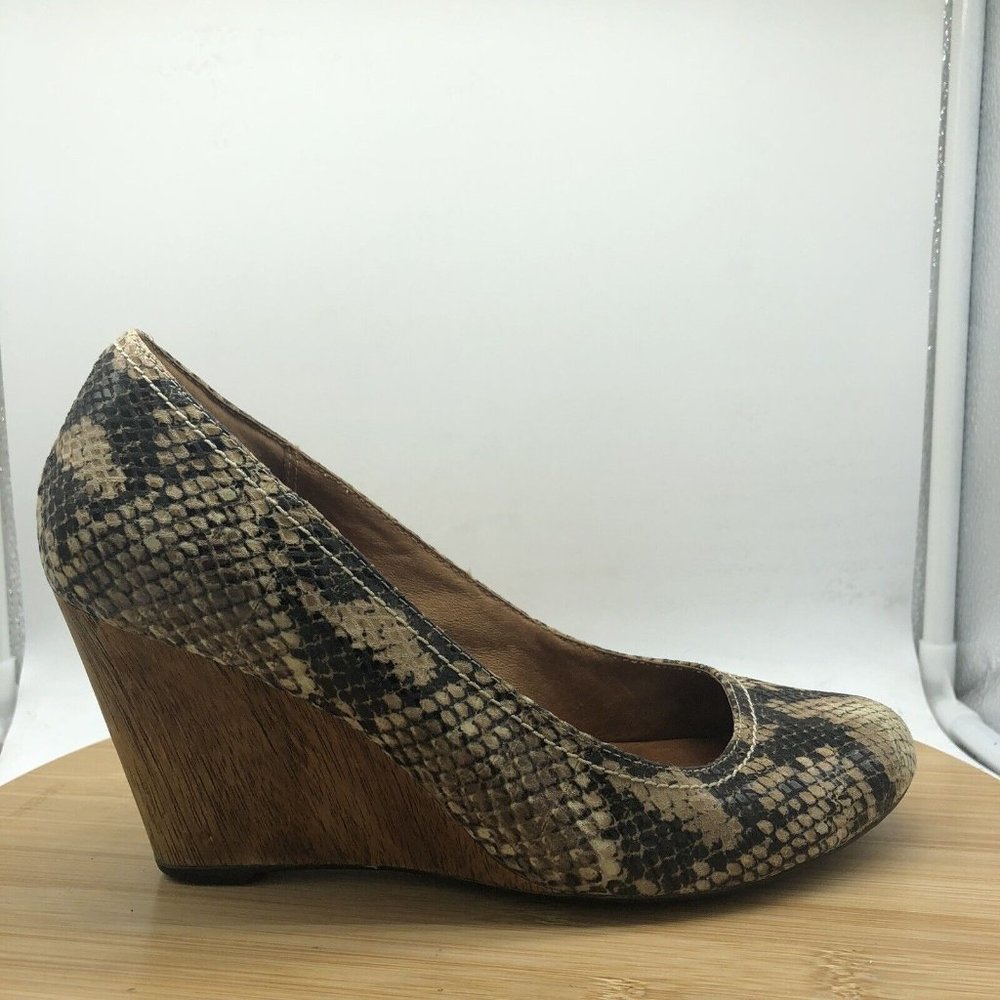 Clarks Snakeskin Pattern Wedge Heels